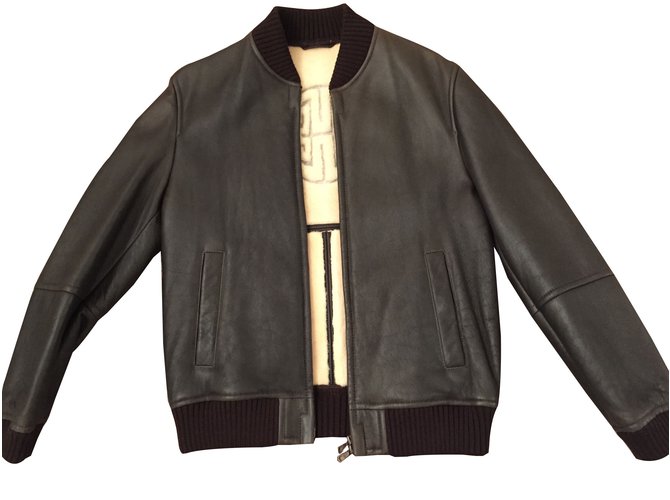 Hugo Boss Giacca in pelle Bomber Marrone