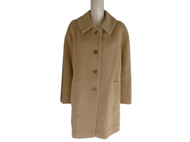 Guy Laroche Cappotto con collo rotondo in lana Beige