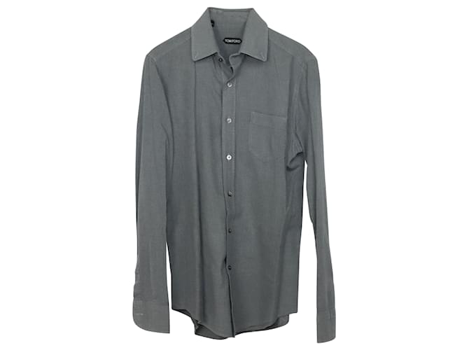 Camicia Tom Ford Regular Fit in cotone grigio