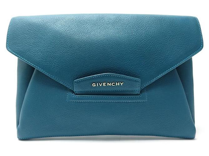 NUOVA BORSA A MANO GIVENCHY POUCH ANTIGONA IN PELLE GRANATA BLU BORSA A MANO