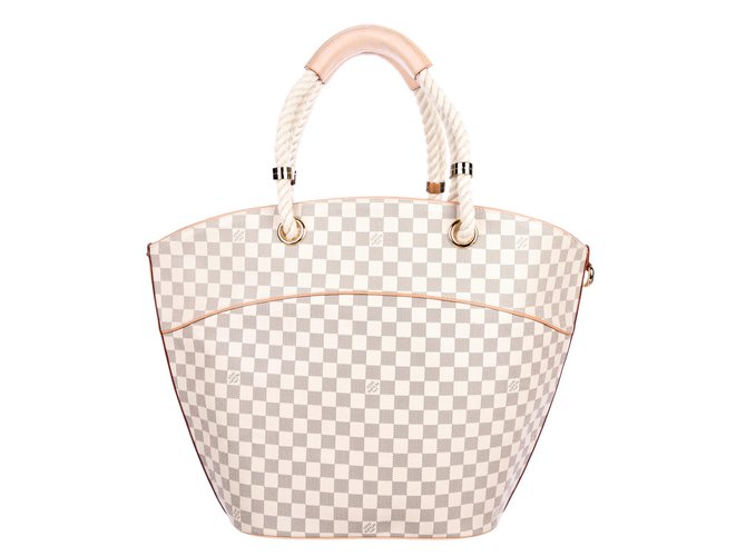 Borsa a mano Louis Vuitton Damien Azur Pampelonne GM(Taglia larga) con custodia extra rimovibile Beige Grigio