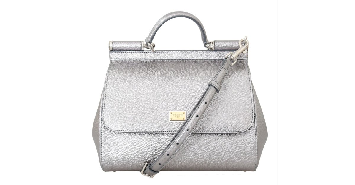 Borsa MISS SICILY in pelle argento Dolce & Gabbana