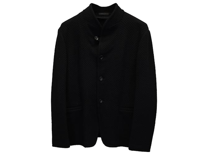 Giorgio Armani Armani Collezioni Cappotto Sportivo Regular Fit Collo Alla Coreana in Poliestere Nero
