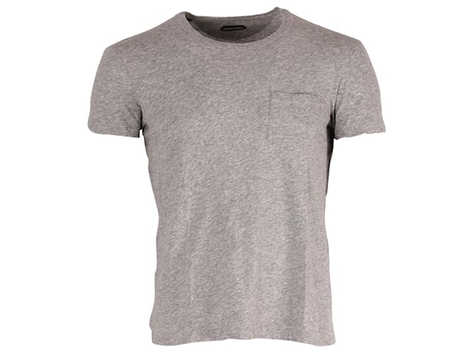 T-shirt tascabile di base Tom Ford in cotone grigio