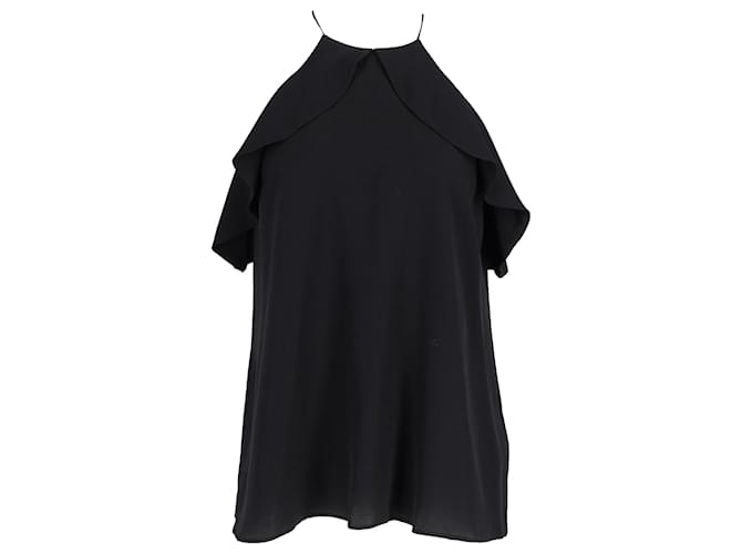 Camicetta con volant Zimmermann in seta nera Nero