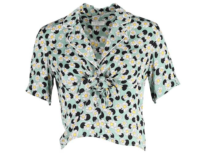 Camicia pigiama stampata Sandro Paris in viscosa a stampa floreale Stampa python