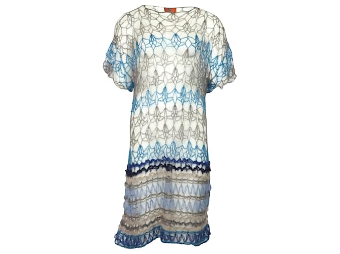 Missoni Beach Dress in maglia in lana multicolore Stampa python
