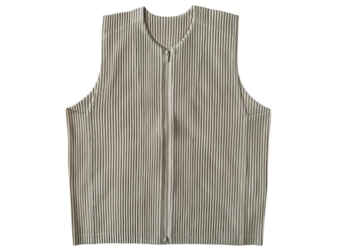 Issey Miyake Gilet Homme Plissé panna Crudo