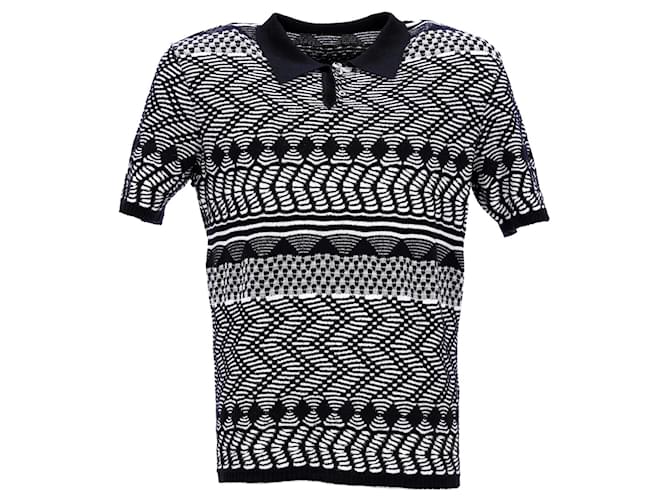 Polo a fantasia Missoni in cotone bianco e nero