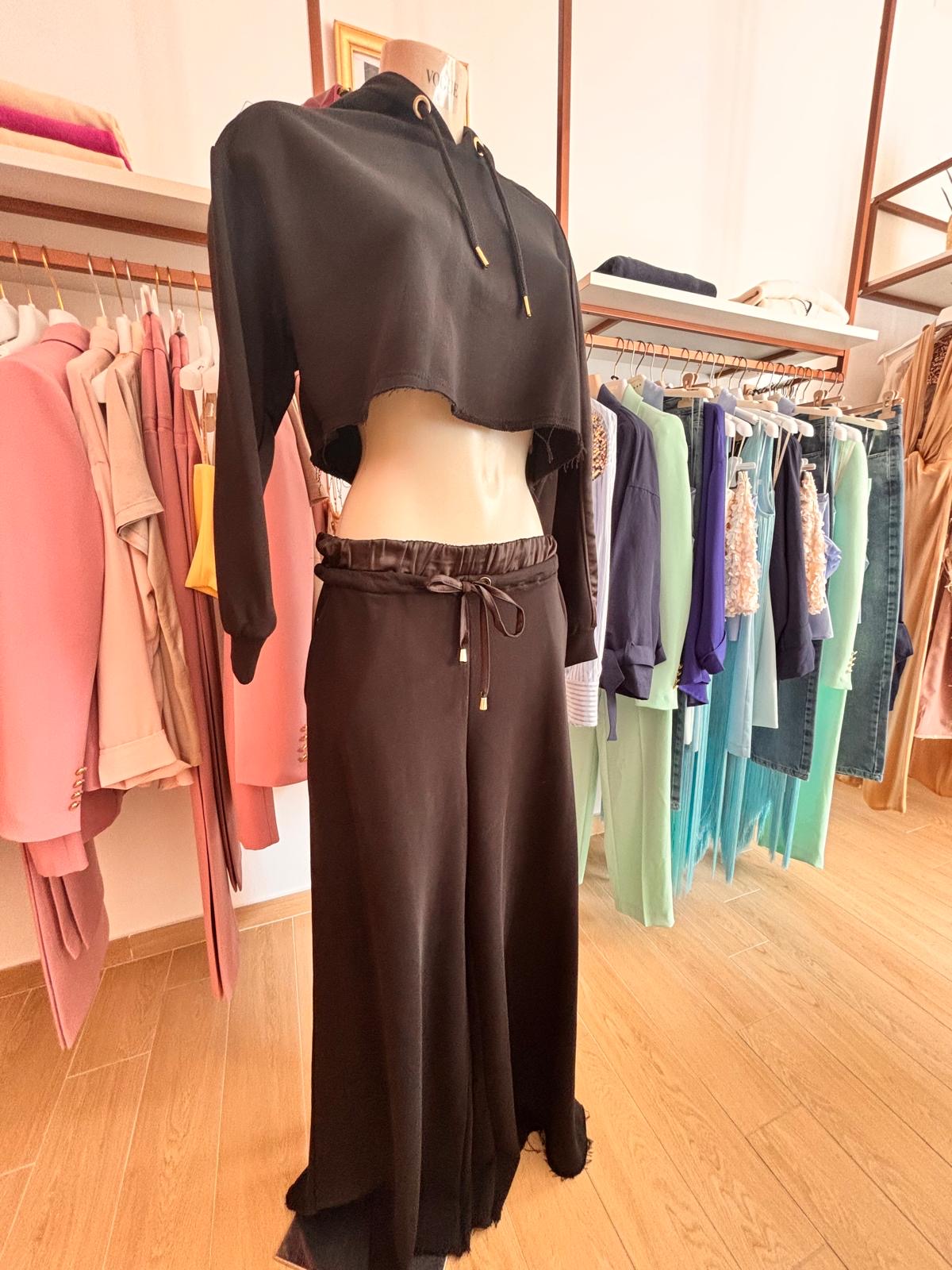 HAVEONE-felpa crop con cappuccio