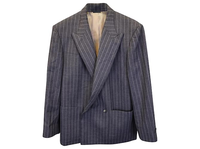 Fear of God The Suit Jacket Blazer foderato a petto rigato in lana grigia Grigio