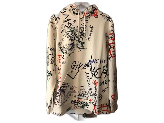 Felpa con cappuccio Graffiti Off-White di Givenchy Bianco