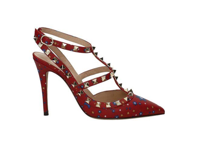 Valentino Garavani Sandali con borchie Rosso