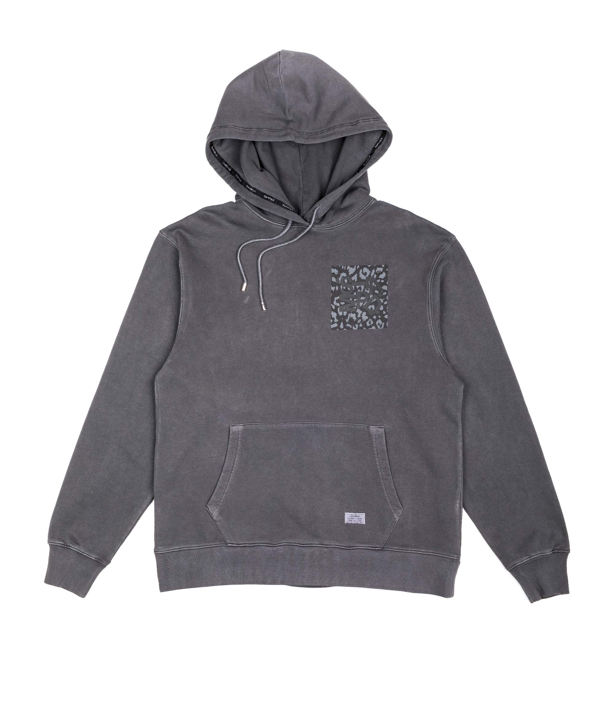 Stampd Tumbled Shadow Leopard Felpa Cappuccio Grigio Uomo