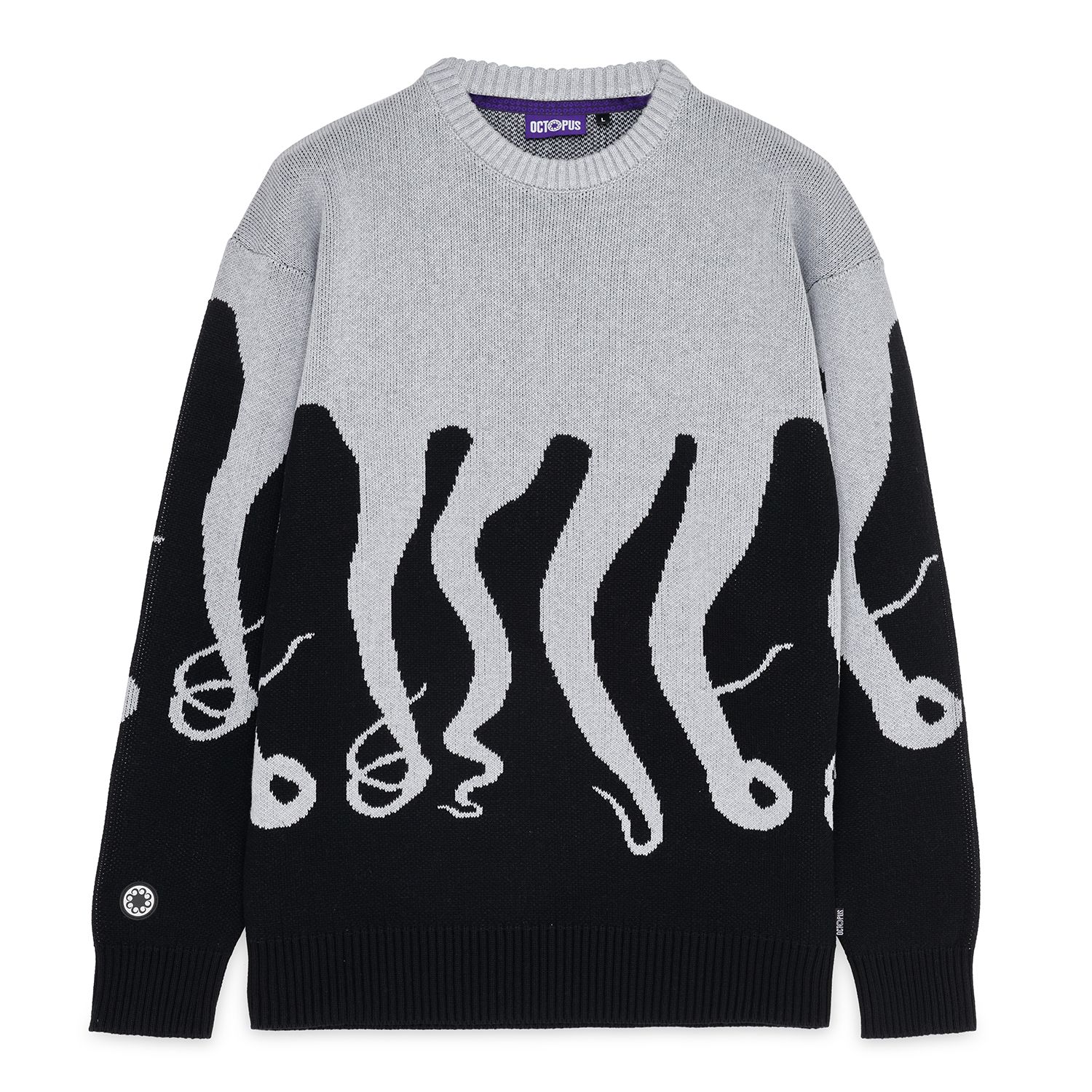 Pullover Octopus Original Jumper Tentacoli Grigio Uomo