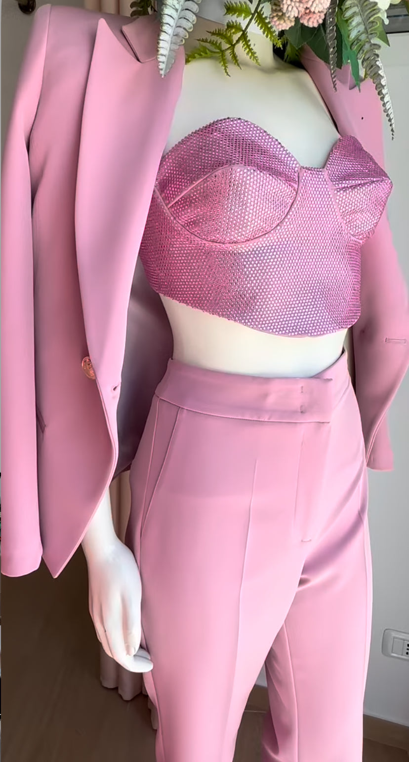 SILENCE LIMITED-top con strass