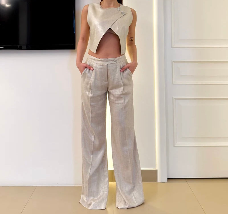 SILENCE LIMITED-pantaloni in lino