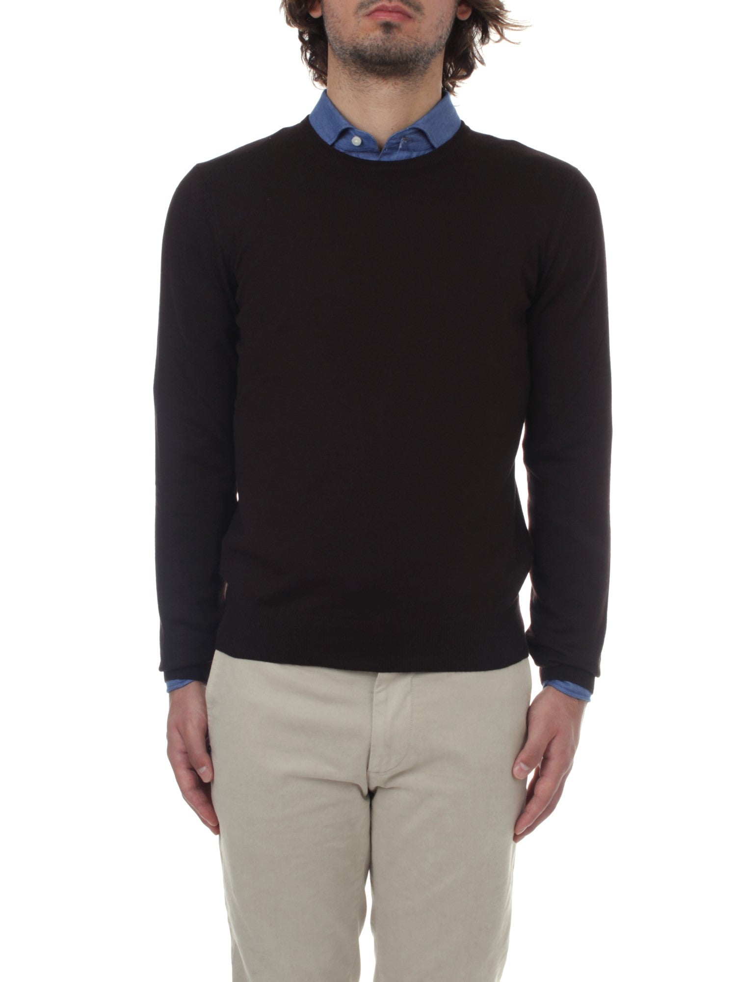 MAGLIA GIROCOLLO LA FILERIA MARRONE 195