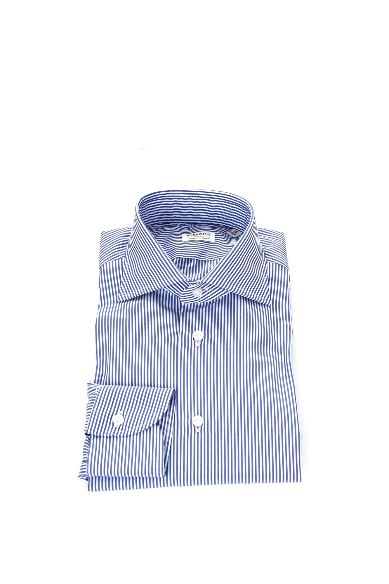 CAMICIA A RIGHE BORRIELLO BIANCO BLU 34
