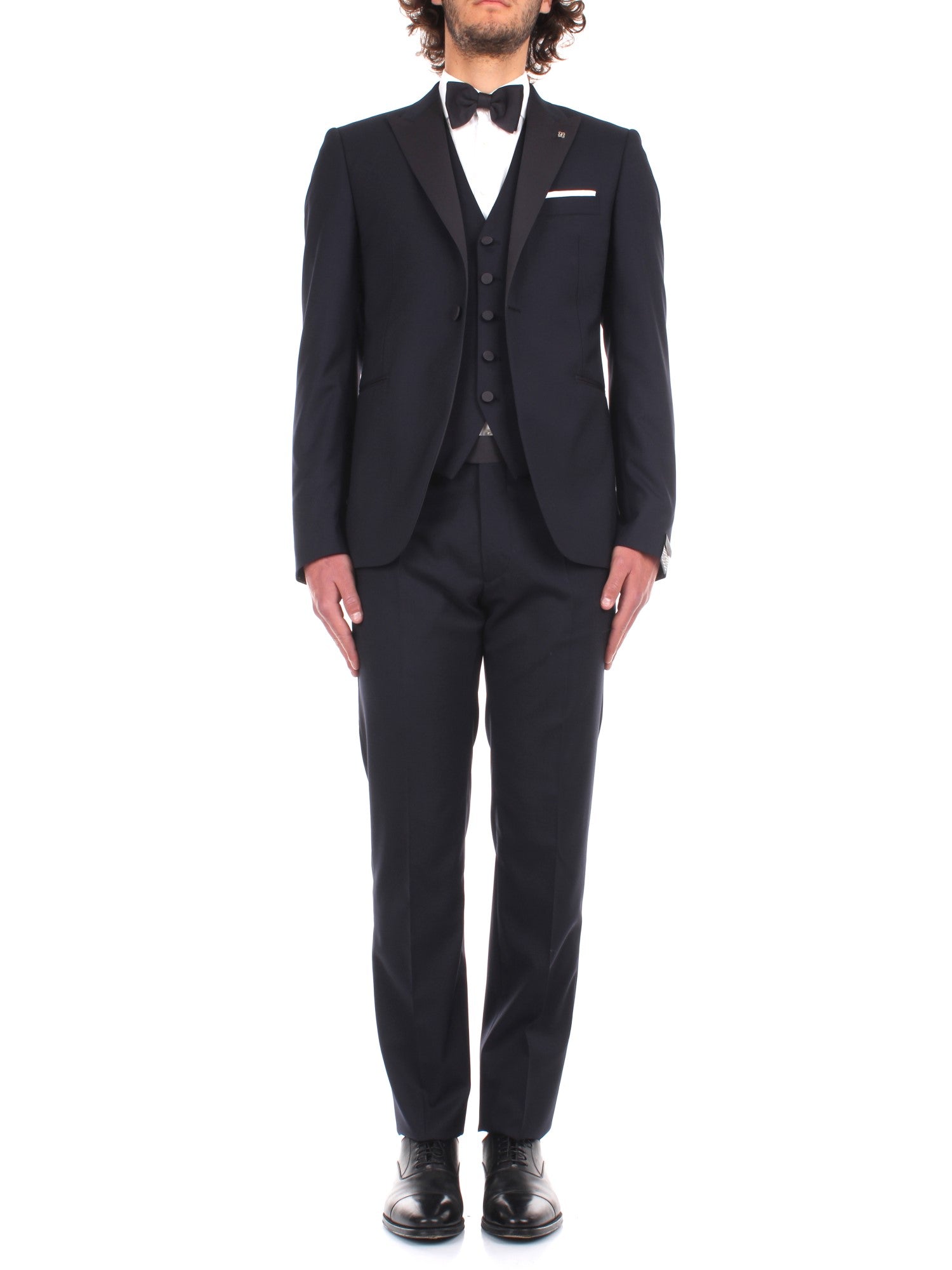 SMOKING CON GILET TAGLIATORE BLU 1254