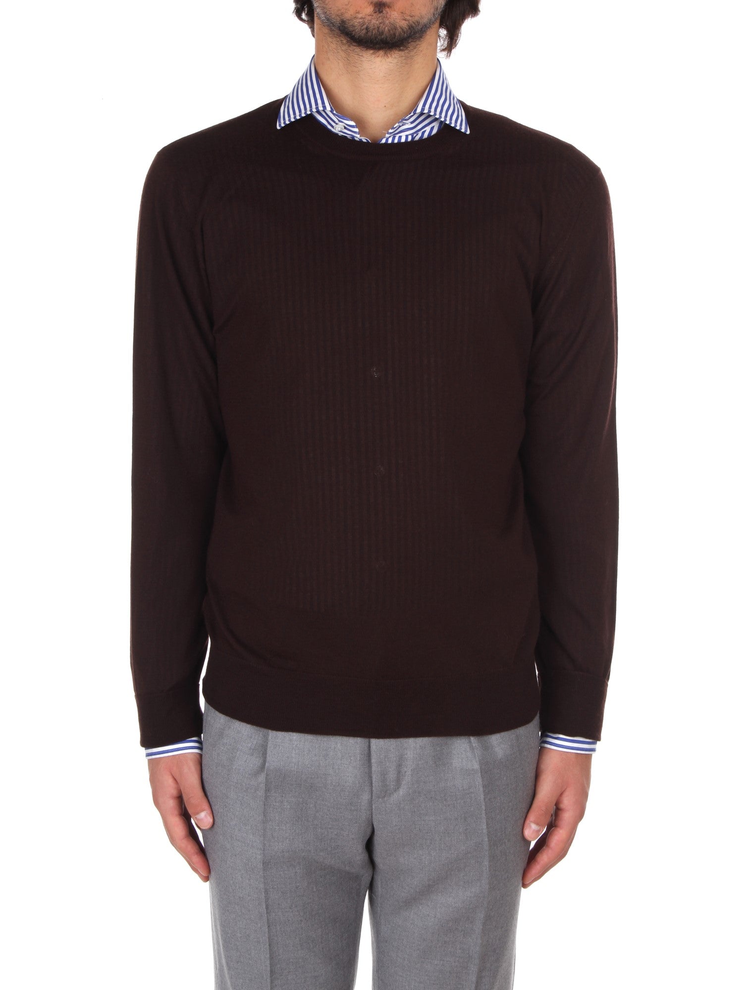 MAGLIONE GIROCOLLO CRUCIANI MARRONE 31572