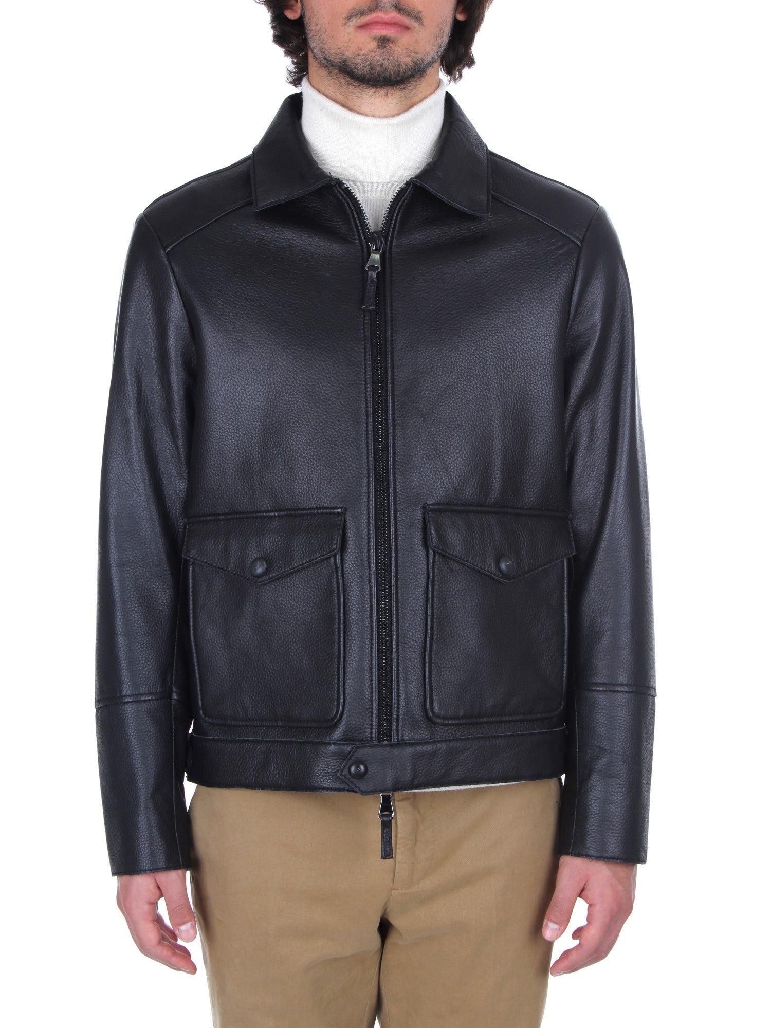 GIUBBOTTO IN PELLE LEATHER AUTHORITY BARNABY NERO 20