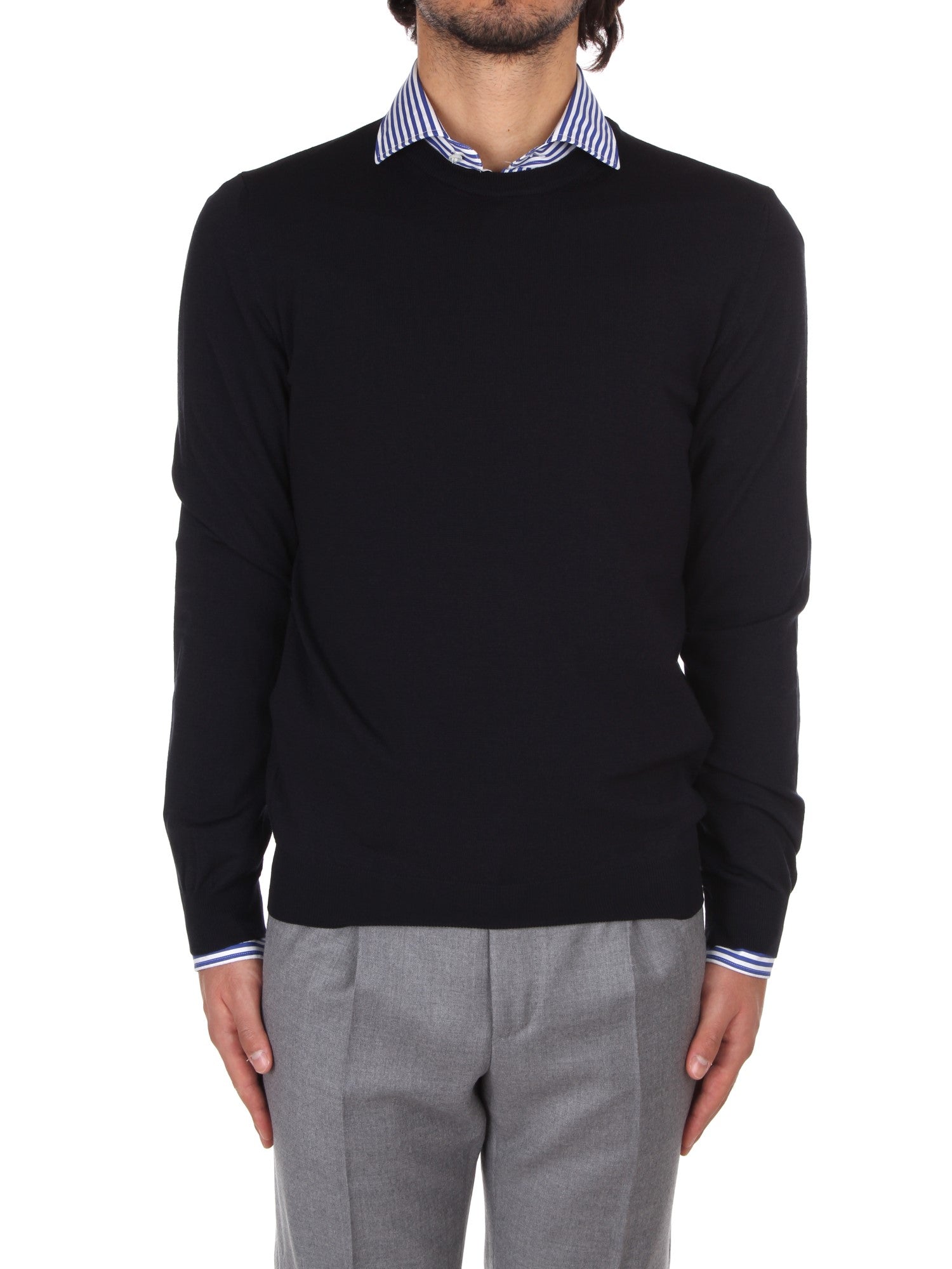 MAGLIA GIROCOLLO ZANONE FLEX WOOL BLU N0011