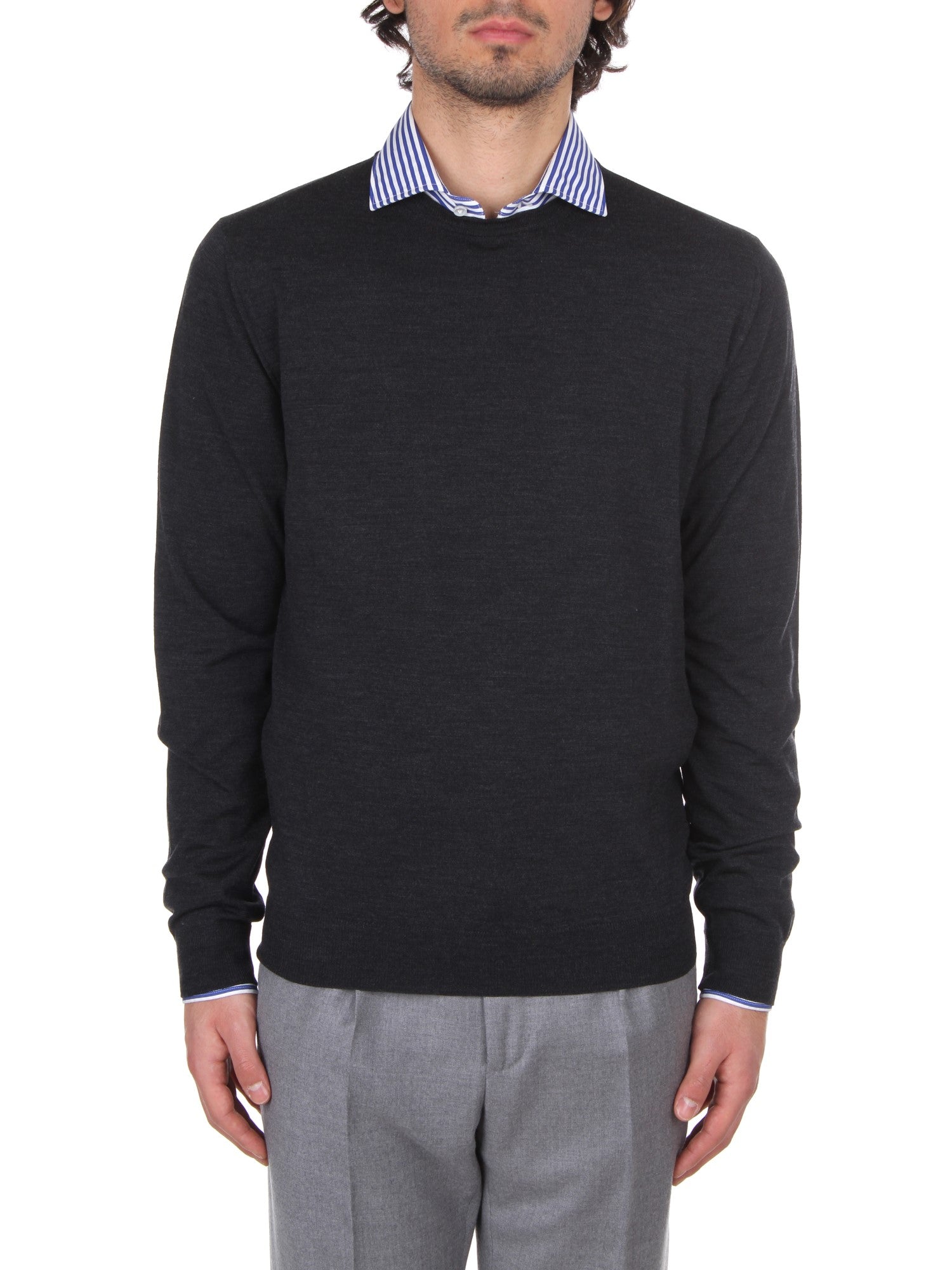 MAGLIA GIROCOLLO ZANONE FLEX WOOL ANTRACITE MELANGE N7027