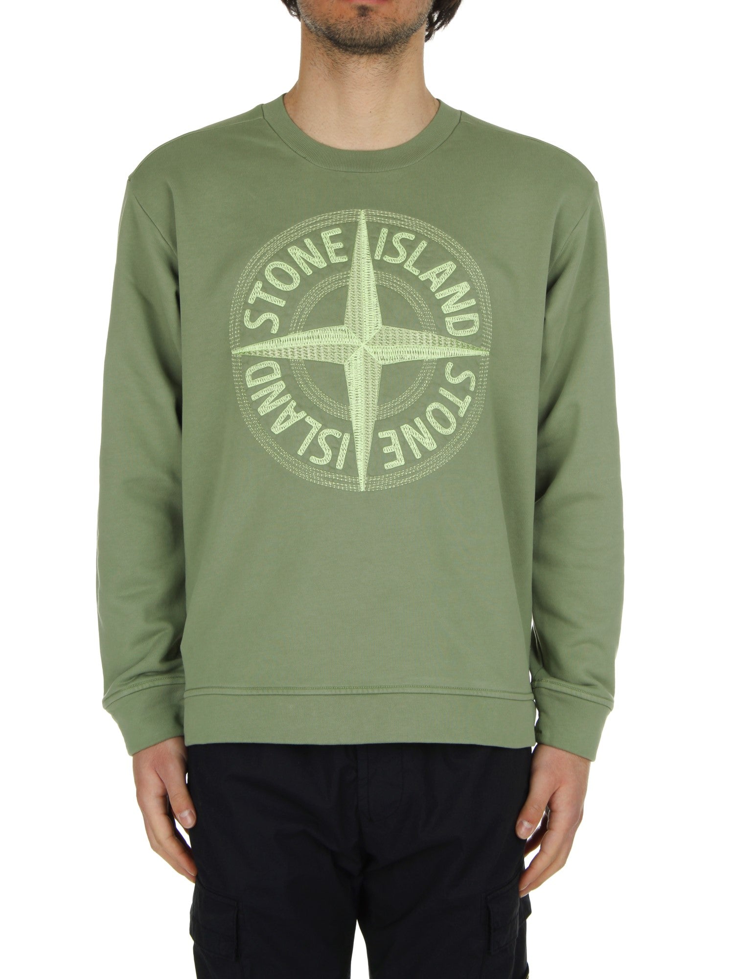 FELPA GIROCOLLO STONE ISLAND SAGE V0055