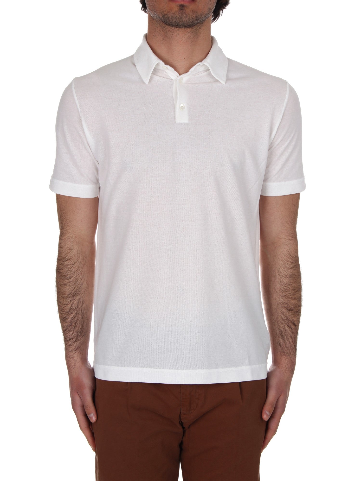 POLO MANICHE CORTE ZANONE BIANCO OTTICO Z0001