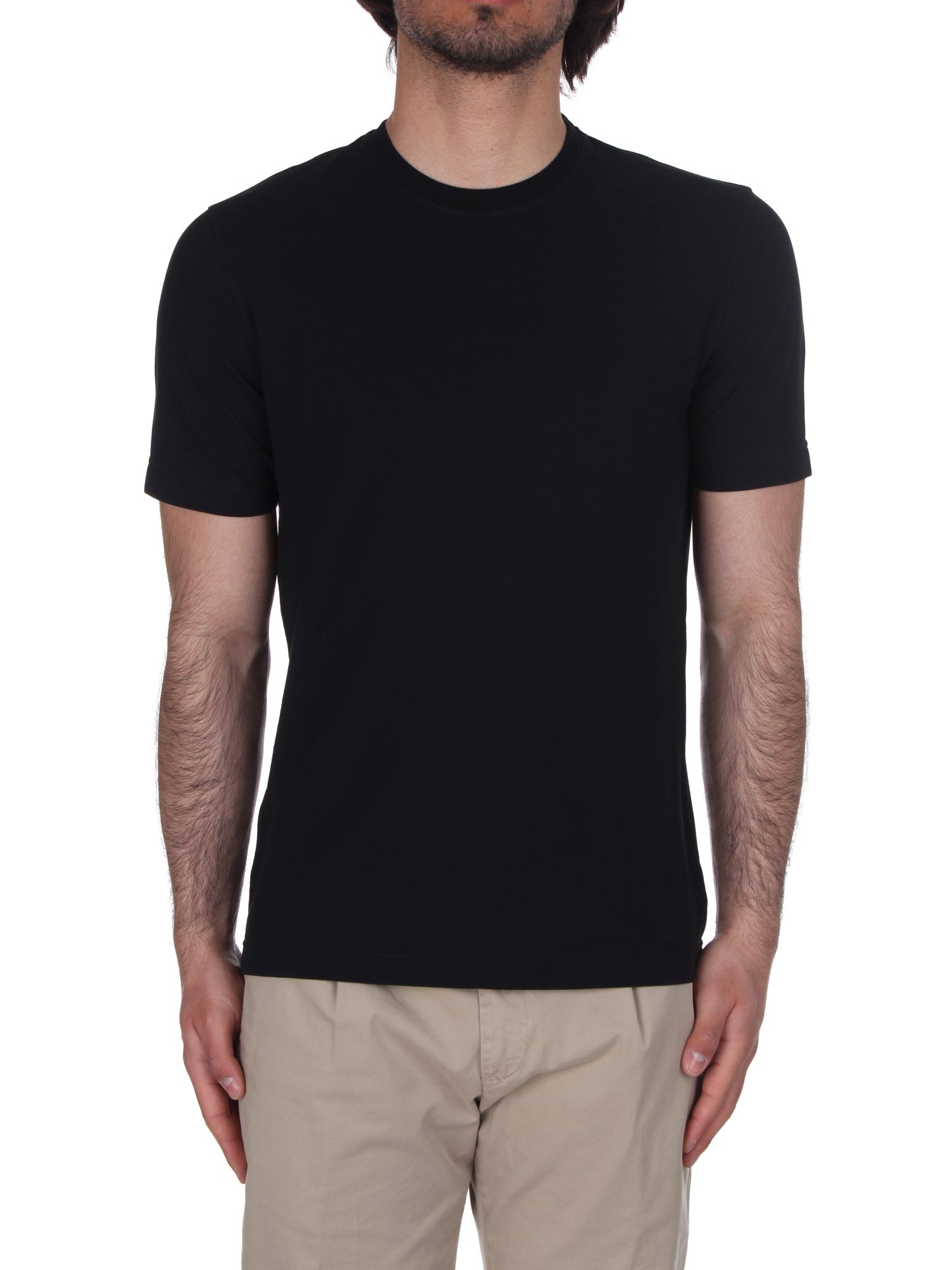 T-SHIRT MANICHE CORTE ZANONE NERO Z0015