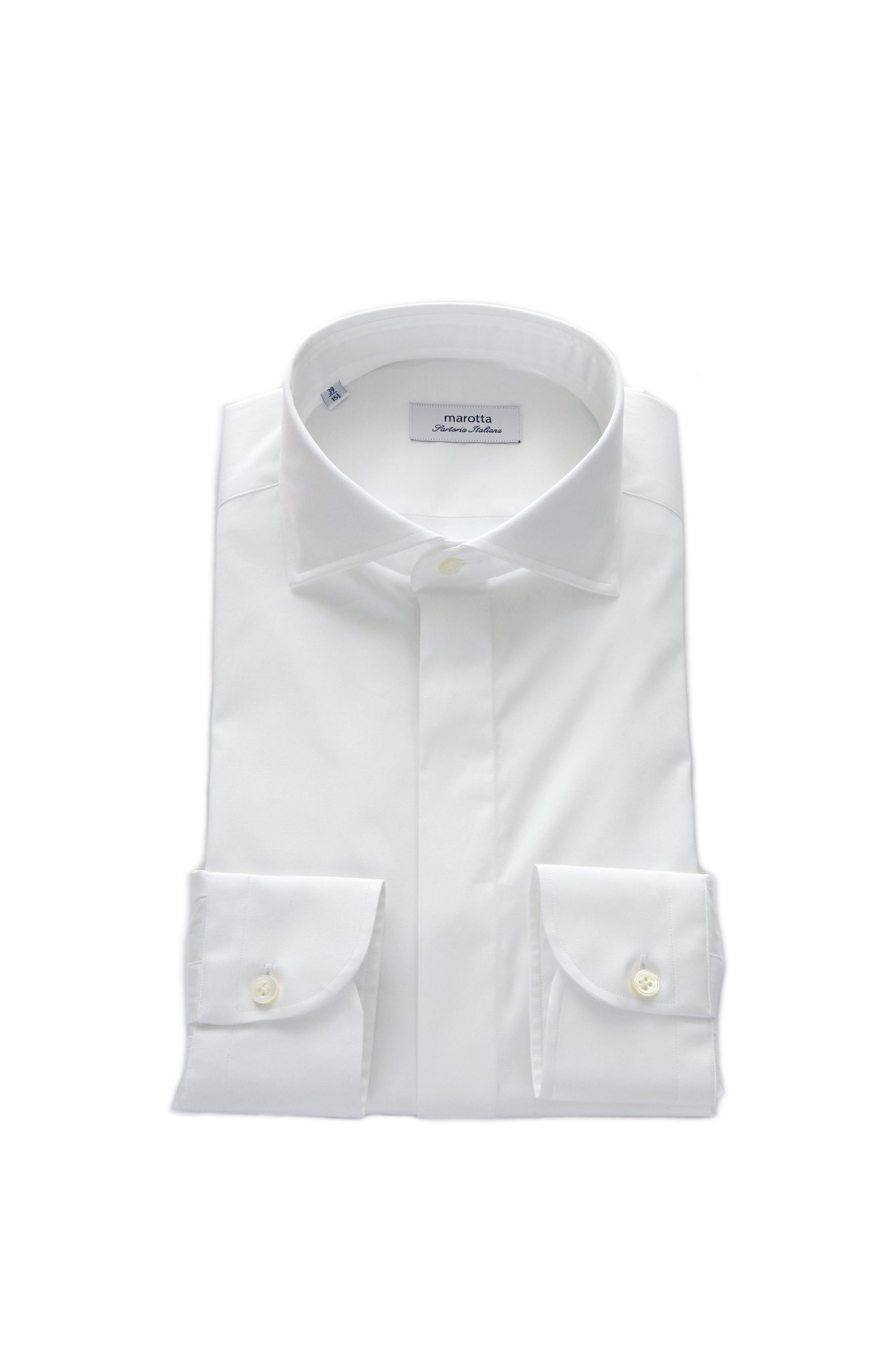 CAMICIA ABBOTTONATURA COPERTA MAROTTA BIANCO