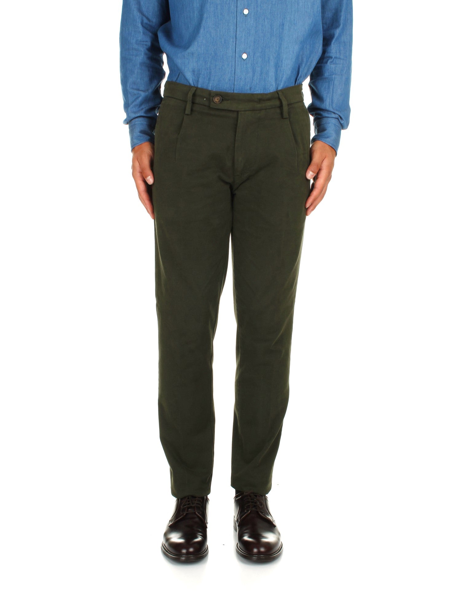 PANTALONI CHINO RE-HASH MUCHA-P1 VERDE 5274 BW