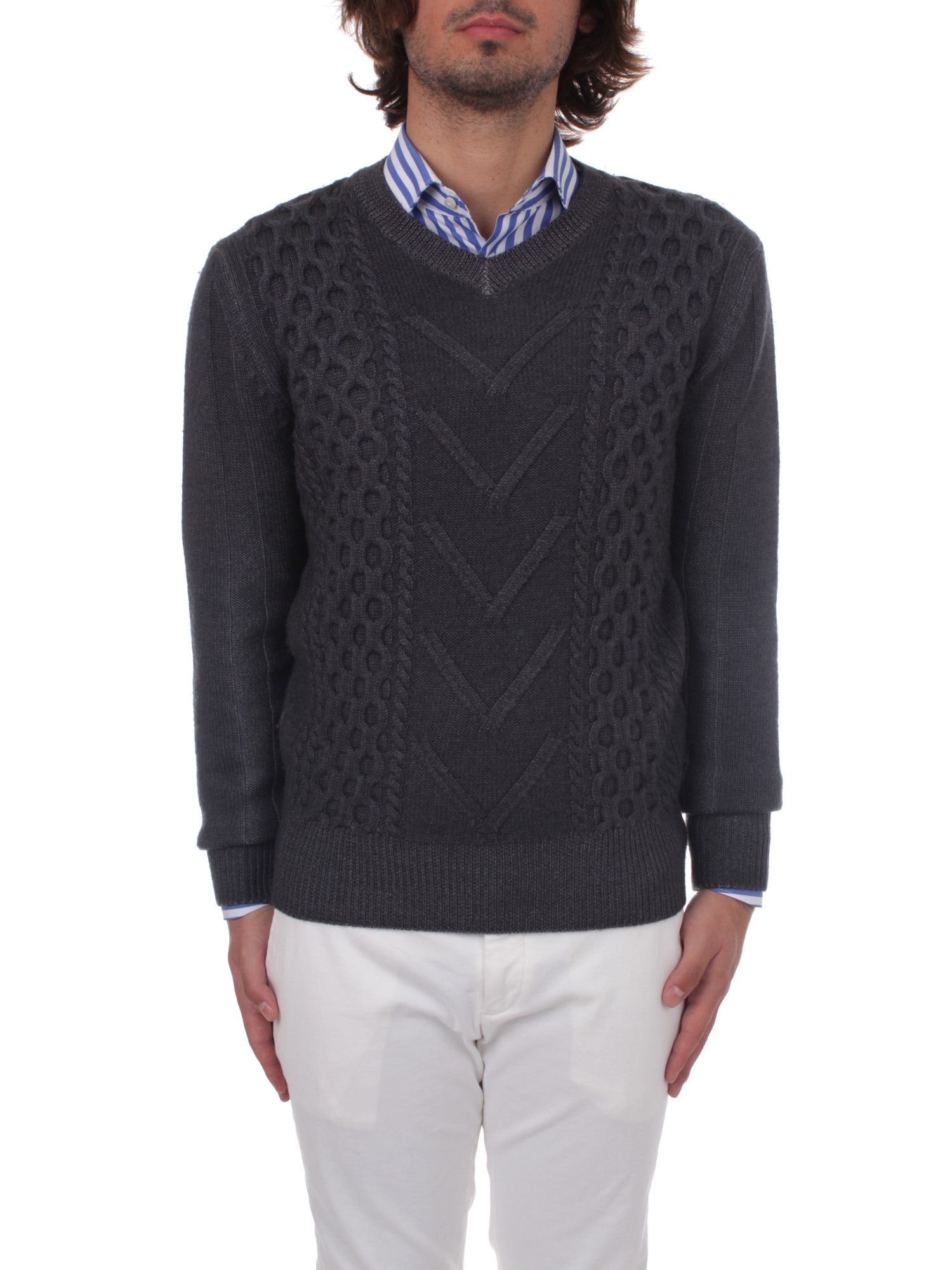 MAGLIA COLLO A V H953 NERO 08