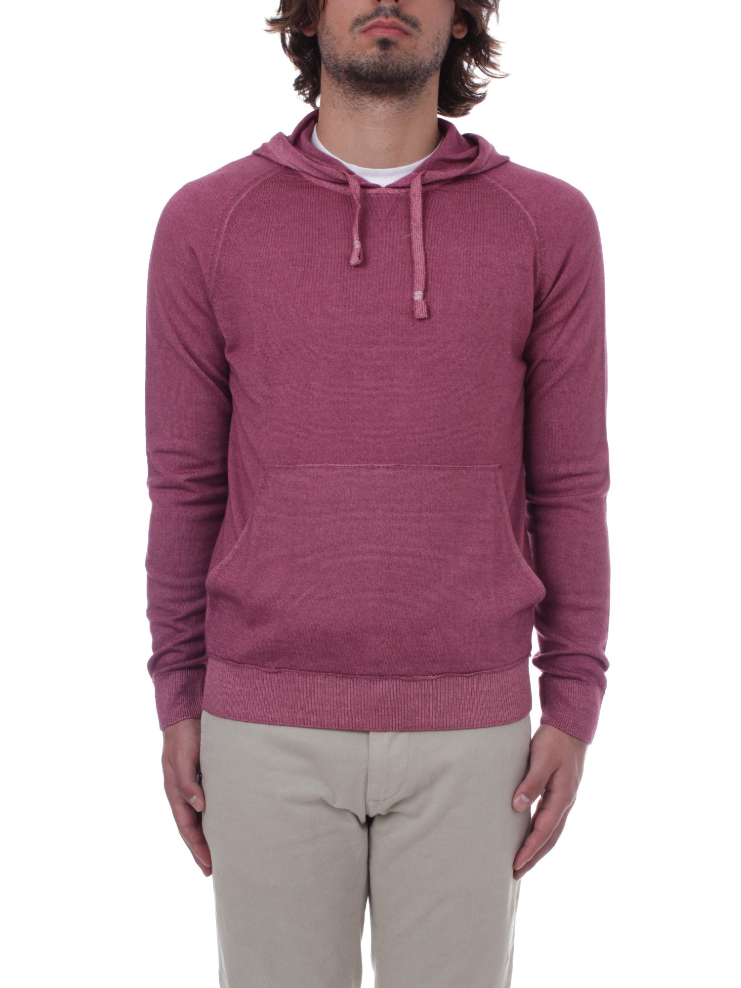 FELPA IN MAGLIA CON CAPPUCCIO H953 VINACCIO 54