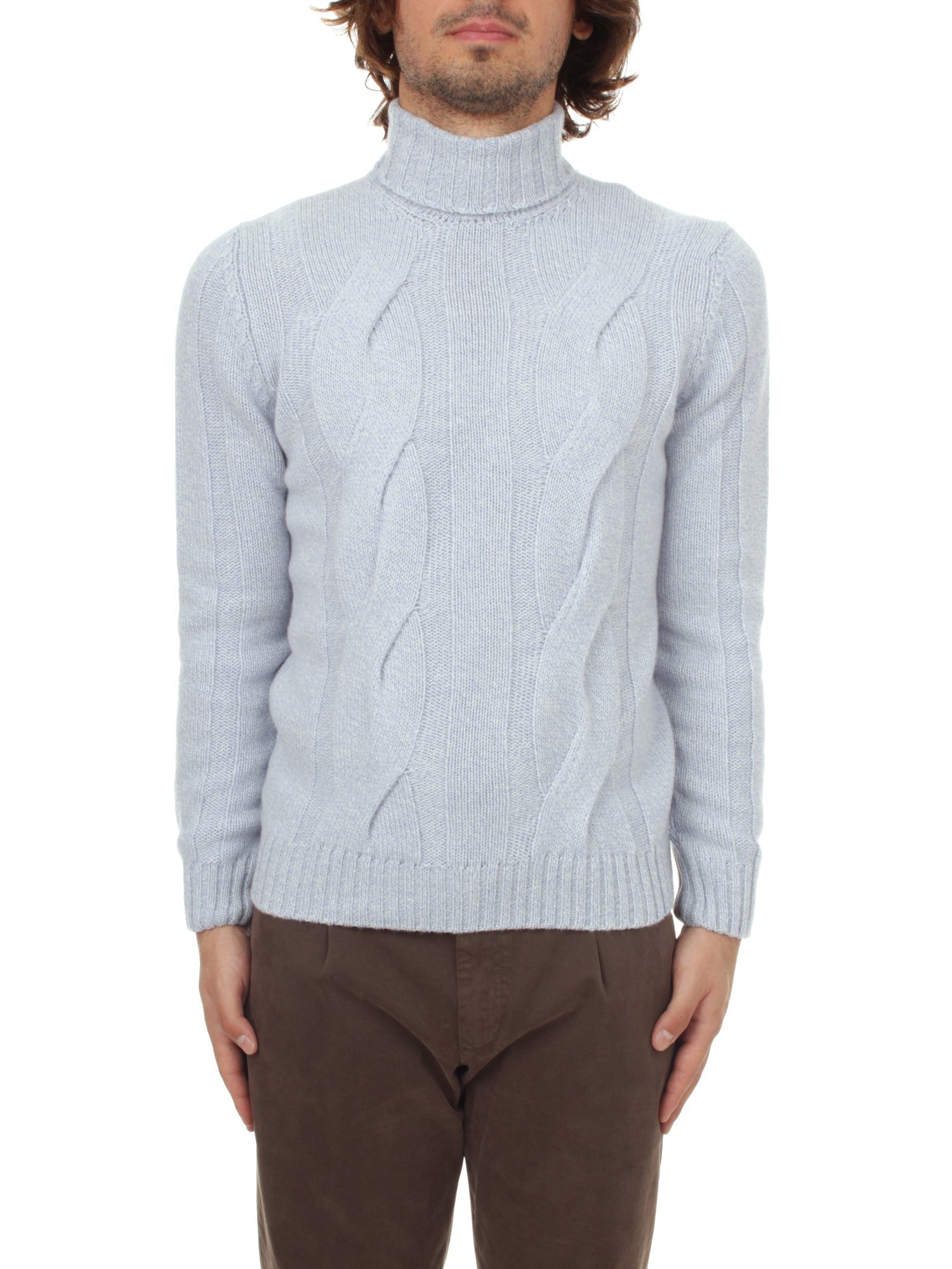 MAGLIA DOLCEVITA INTRECCIATO H953 AZZURRO 71