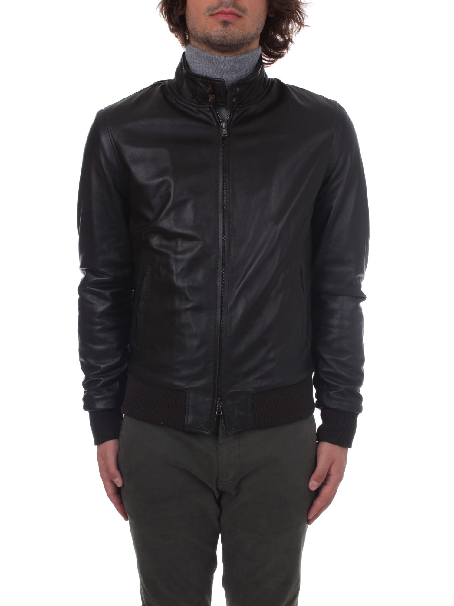 GIUBBINO IN PELLE FODERATO BROOS YUMA COFFEE