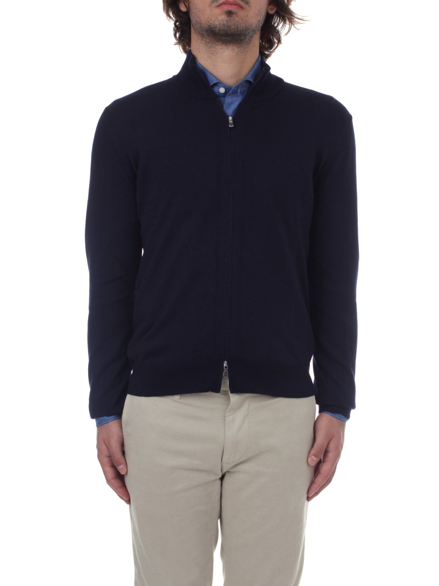 MAGLIA CON ZIP LA FILERIA BLU 598