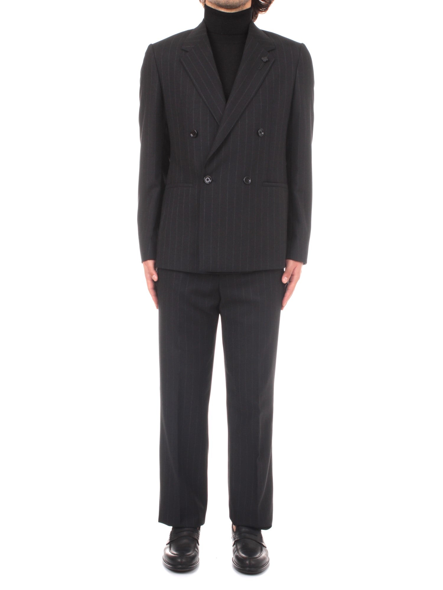 ABITO DOPPIOPETTO LARDINI KOSMO NERO GESSATO 890GR