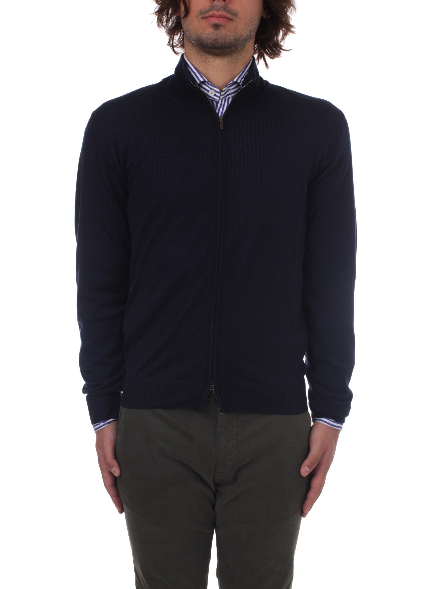 MAGLIA CON ZIP MAURO OTTAVIANI BLU 31895