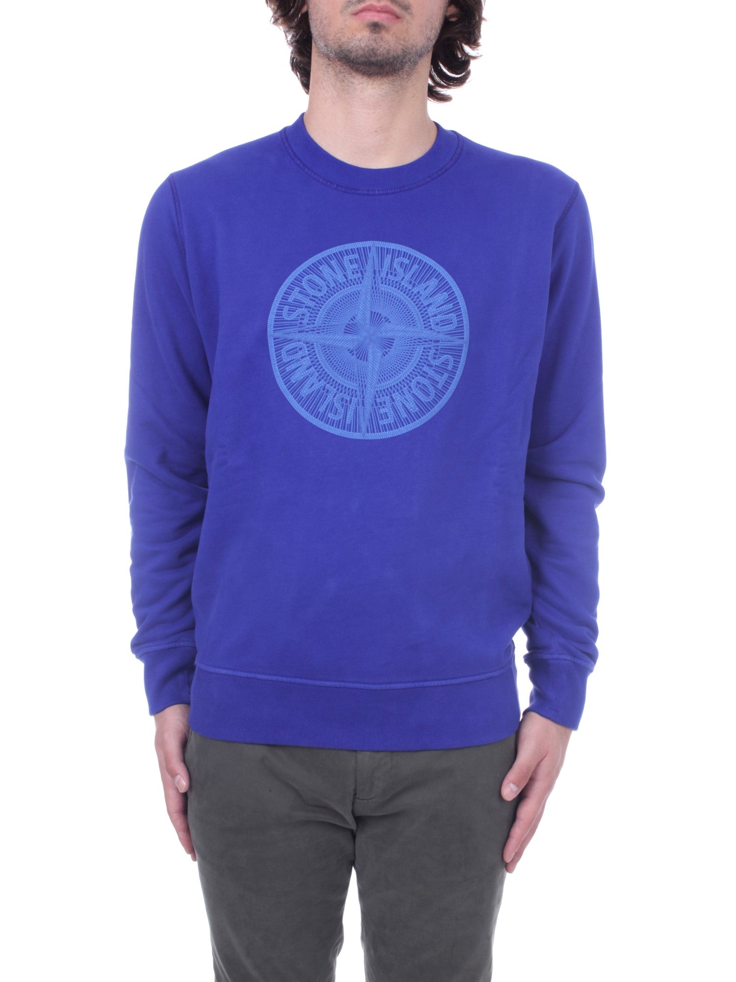 FELPA GIROCOLLO STONE ISLAND BLUETTE V0022