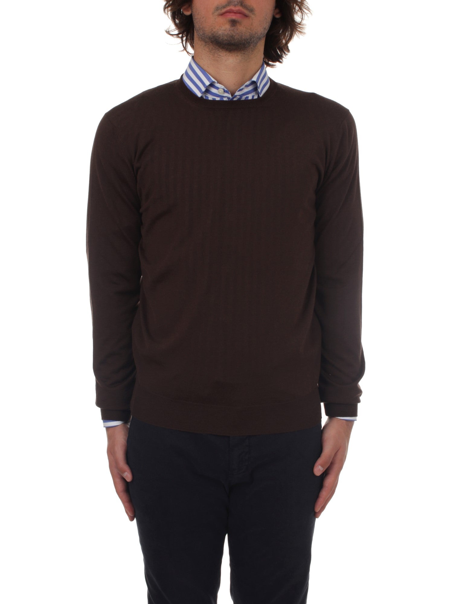 MAGLIA GIROCOLLO HINDUSTRIE MARRONE 290