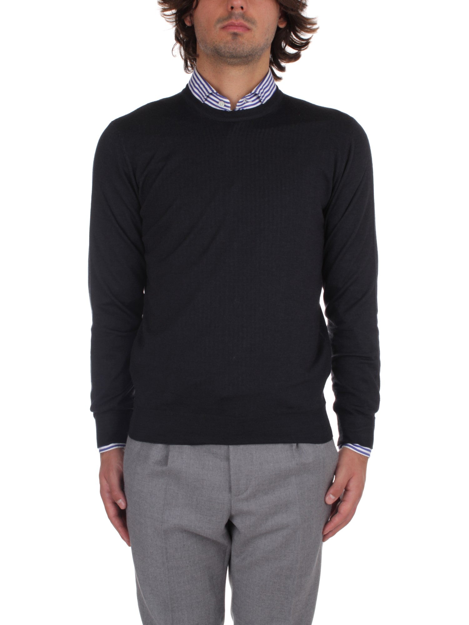 MAGLIA GIROCOLLO FEDELI CASHMERE FAST NERO LAVATO 1