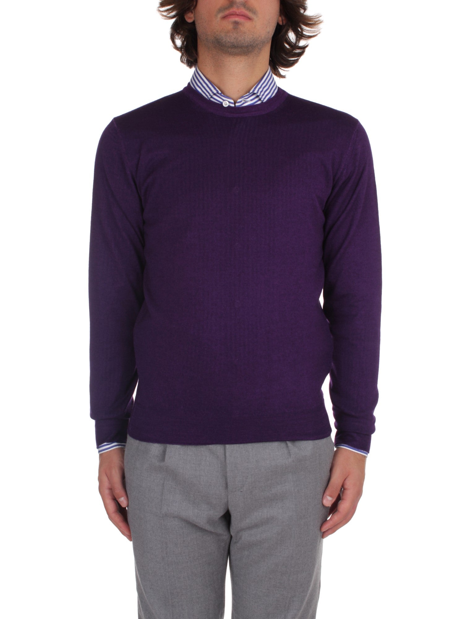 MAGLIA GIROCOLLO FEDELI CASHMERE FAST MELANZANA 189