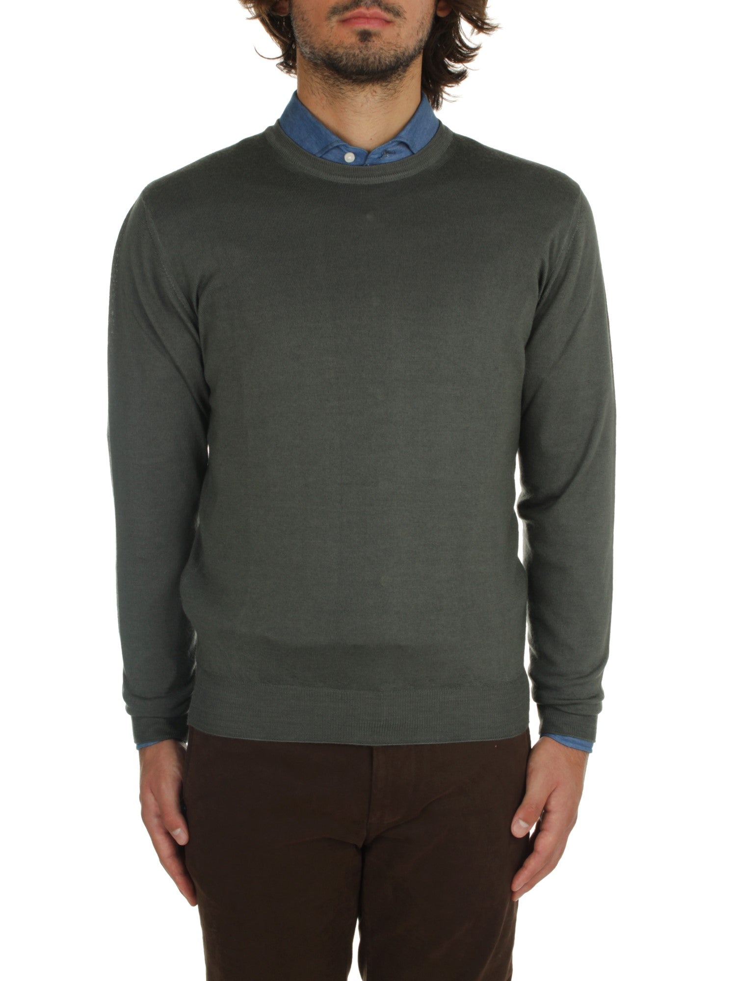 MAGLIA GIROCOLLO FEDELI CASHMERE FAST VERDE 144