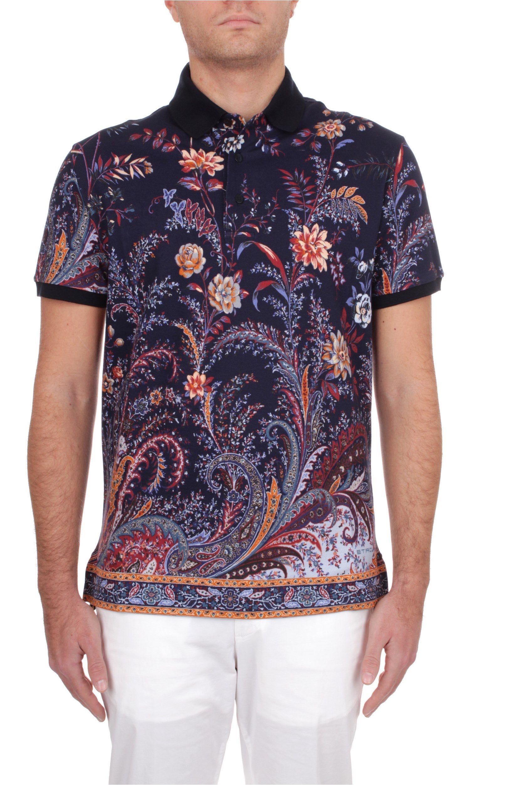 POLO MANICHE CORTE ETRO ROMA BLU X0880