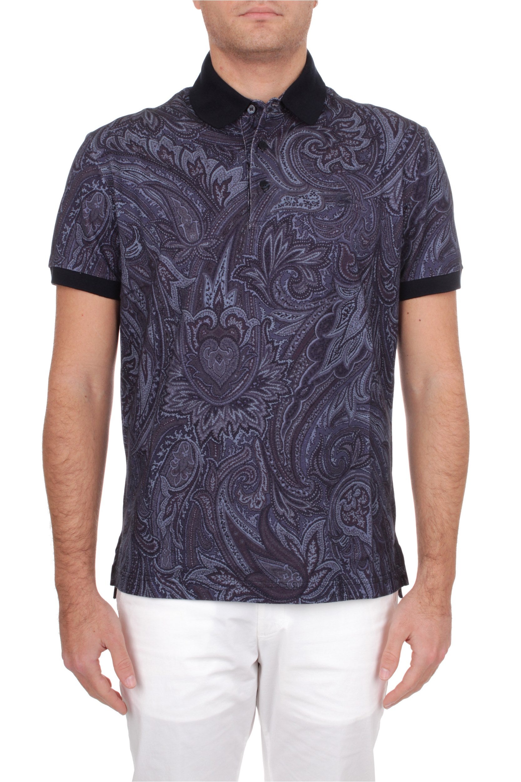 POLO MANICHE CORTE ETRO ROMA BLU X0883