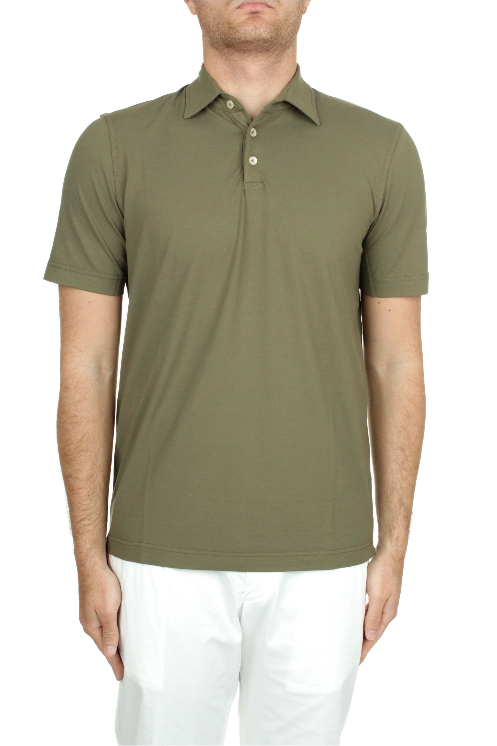 POLO MANICHE CORTE FEDELI CASHMERE ALBY VERDE 197