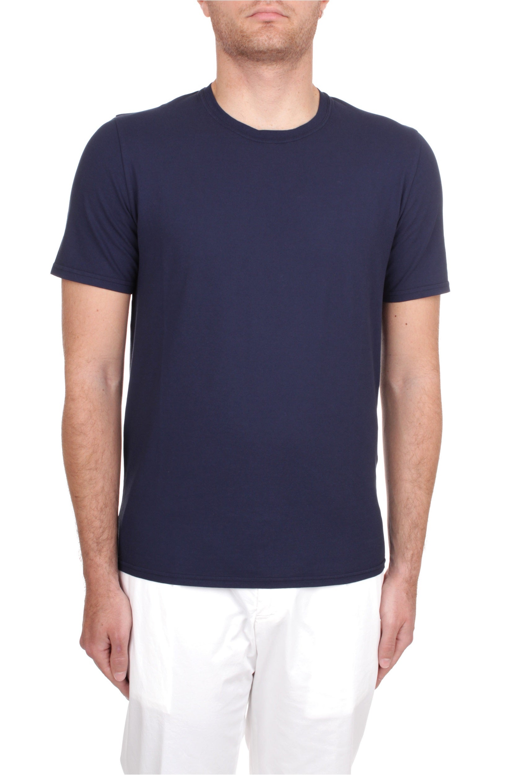T-SHIRT MANICHE CORTE JERSEY FEDELI CASHMERE GARY BLU 626