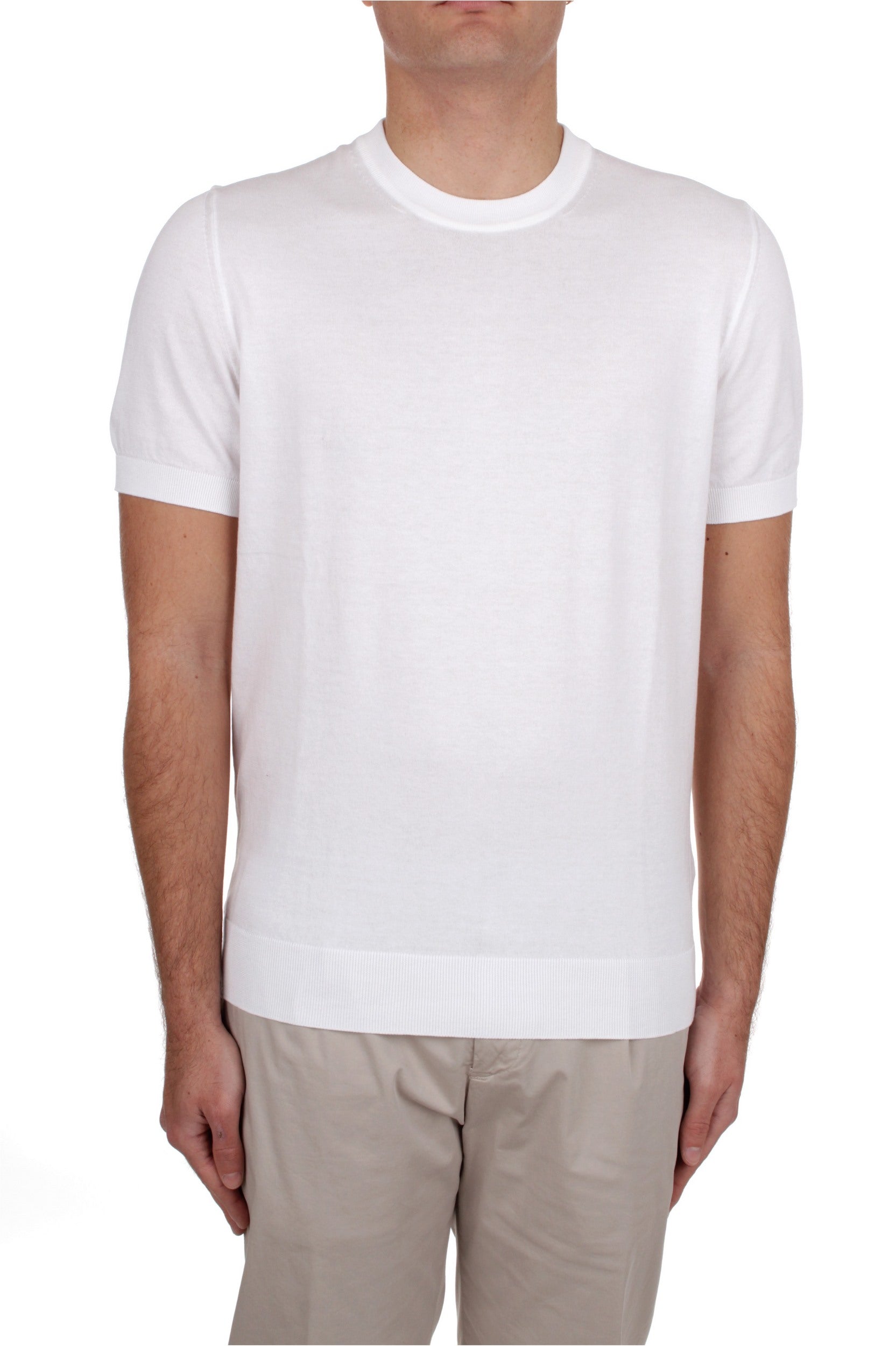 MAGLIA MANICHE CORTE FEDELI CASHMERE GIZA BIANCO 41